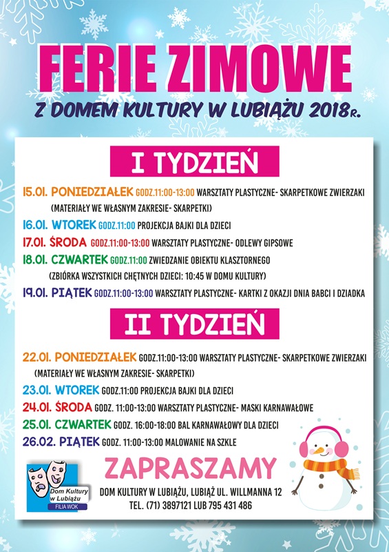 2018 ferie dklubiaz